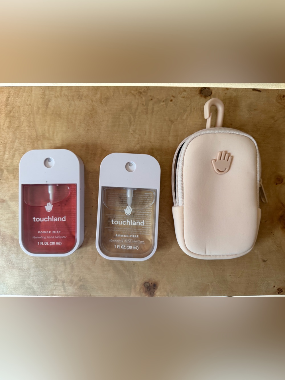 Touchland Pocket Power Mist Duo with Beige Carry Case